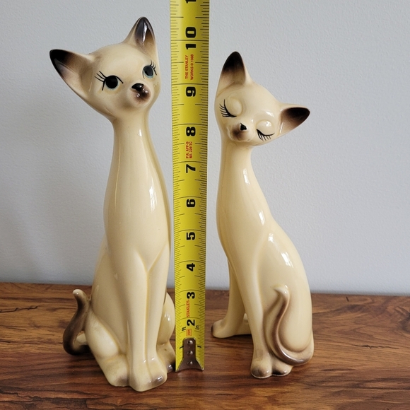 Vintage Ceramic Siamese Cat Figurines Japan Set Of 2 - Picture 12 of 12